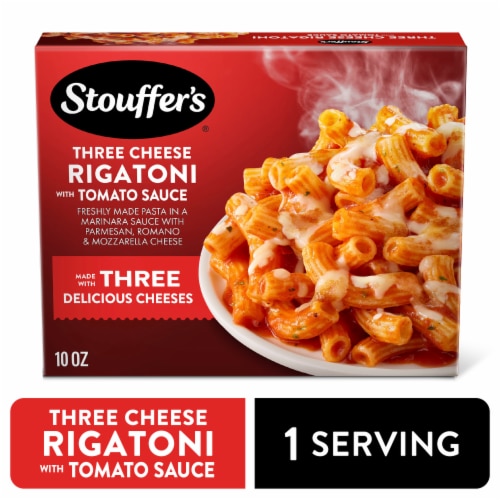 Stouffer’s Three Cheese Pasta Single Serve Frozen Rigatoni Pasta Easy Meals Perspective: front