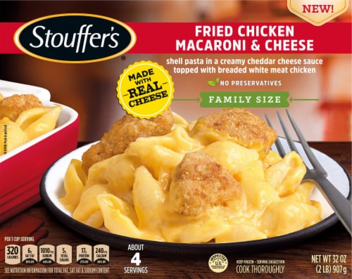 Stouffer's Family Size Fried Chicken Macaroni & Cheese Frozen Meal Perspective: front