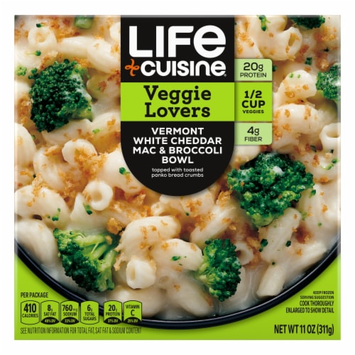 Life Cuisine™ Vermont White Cheddar Mac and Cheese Broccoli Bowl Frozen Meal Perspective: front