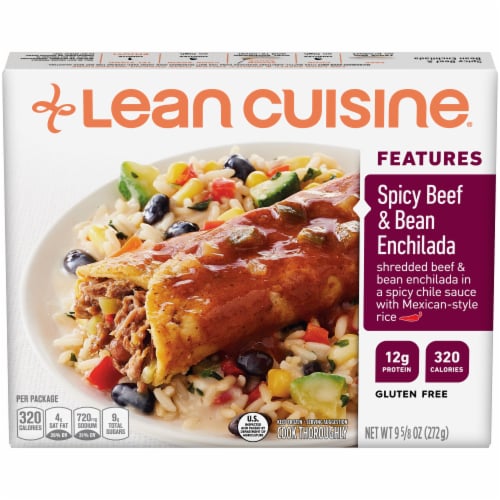Lean Cuisine Features Spicy Beef & Bean Enchilada Frozen Meal Perspective: front
