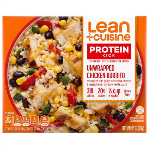 Lean Cuisine® Protein Kick Upwrapped Chicken Burrito Frozen Meal Perspective: front