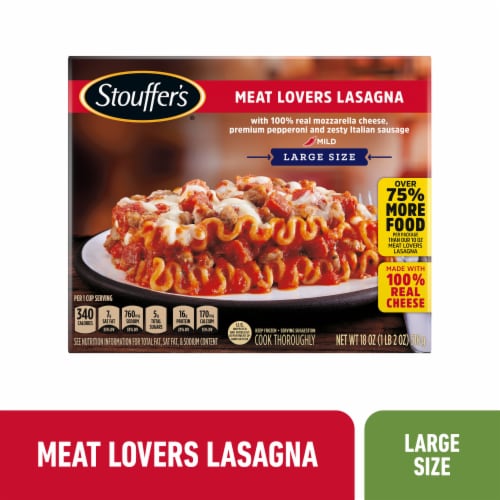 Stouffer's Large Size Meat Lovers Lasagna Frozen Meal Perspective: front