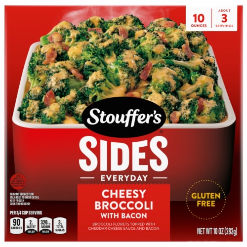 Stouffer's® Cheesy Broccoli with Bacon Frozen Side Perspective: front