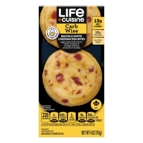 Life Cuisine® Bacon & White Cheddar Egg Bites Perspective: front
