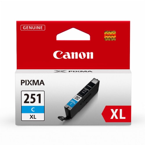 Canon Pixma 251CXL Ink Cartridge - Cyan Perspective: front