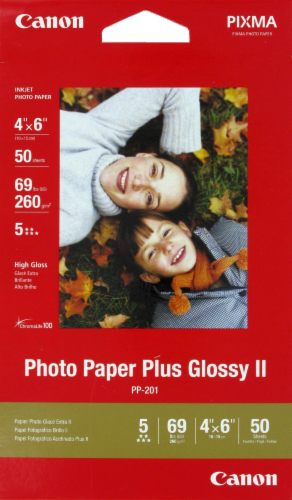 Canon Pixma Photo Paper Plus Glossy II Inkjet Paper - 50 Sheets - White Perspective: front