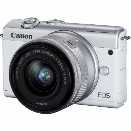 Canon Eos M200 Mirrorless Digital Camera With 15-45mm Lens White Perspective: front