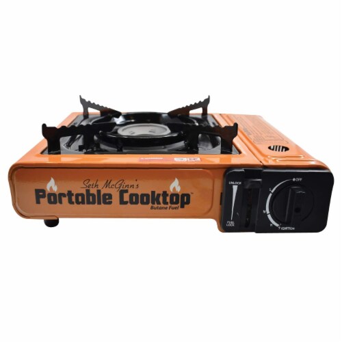 CanCooker Portable Butane Electric Ignition Single Burner Cooktop w/Storage Case Perspective: front
