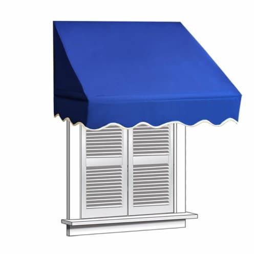 ALEKO 6x2 Blue Window Awning Door Canopy 6-Foot Decorator Awning Perspective: front