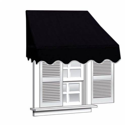 ALEKO 6x2 Black Window Awning Door Canopy 6-Foot Decorator Awning Perspective: front