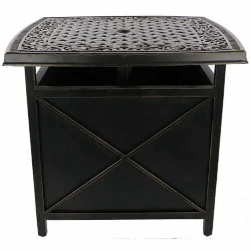 Traditions Cast Top Umbrella Side Table - Cast Perspective: front