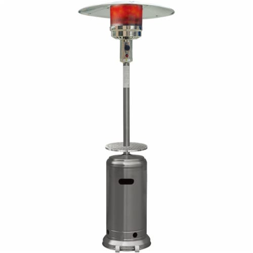 Hanover Outdoor HAN003SS 7 ft. 41,000 BTU Steel Umbrella Propane Patio Heater, Stainless Stee Perspective: front
