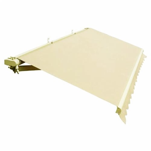 ALEKO Retractable Motorized 16 x 10 Feet Home Patio Canopy Awning Sunshade Ivory Color Perspective: front