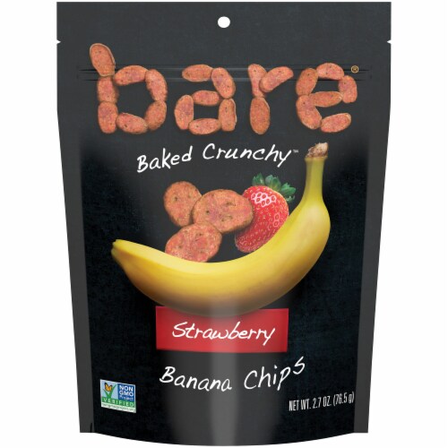 Bare Baked Crunchy Strawberry Banana Chips Perspective: front