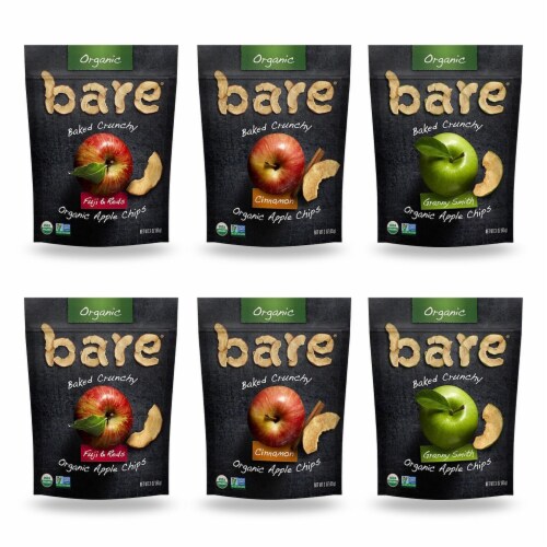 Bare Baked Crunchy Organic Apple Chips Variety Pack Perspective: front