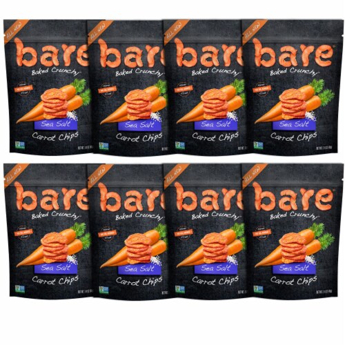 Bare Baked Crunchy Sea Salt Carrot Chips 8 Count Perspective: front