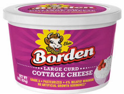 Borden Large Curd Cottage Cheese Perspective: front
