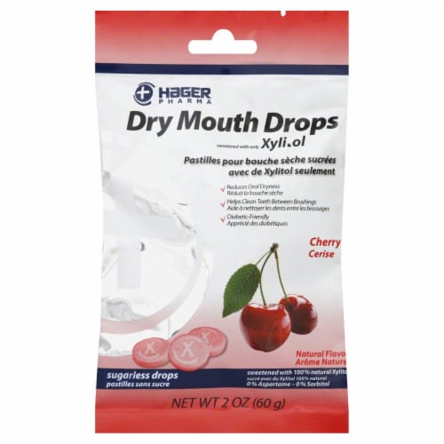 Hager Pharma Cherry Dry Mouth Drops Perspective: front