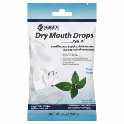 Hager Pharma Mint Dry Mouth Drops Perspective: front