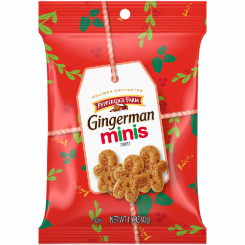 Pepperidge Farm Gingerman Mini Holiday Cookies, 1.5 Oz Bag Perspective: front