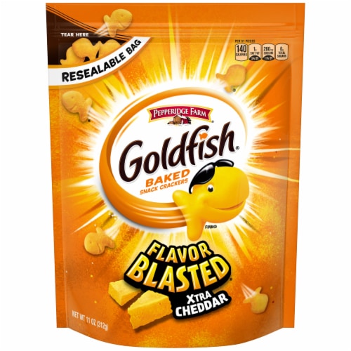 Pepperidge Farm® Flavor Blasted Xtra Cheddar Goldfish® Baked Snack Crackers Perspective: front
