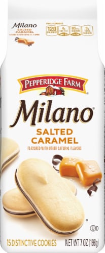Pepperidge Farm Milano Salted Caramel Chocolate Cookies Perspective: front