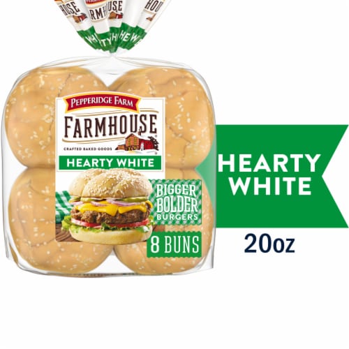 Pepperidge Farm Farmhouse® Hearty White Hamburger Buns Perspective: front