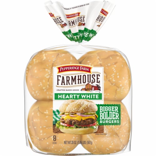 Pepperidge Farm Farmhouse Hearty White Hamburger Buns Perspective: front