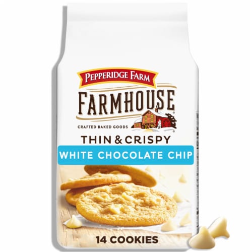 Pepperidge Farm Farmhouse® Thin & Crispy White Chocolate Chip Cookies Perspective: front