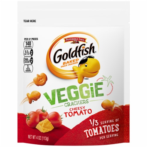 Goldfish® Cheesy Tomato Veggie Baked Snack Crackers Perspective: front