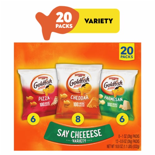 Goldfish® Say Cheese Crackers Variety Pack Perspective: front