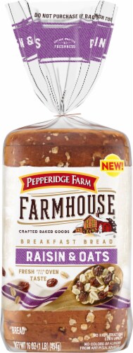 Pepperidge Farm Farmhouse Raisin & Oats Breakfast Bread Perspective: front