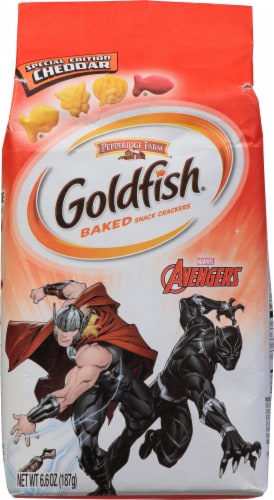 Goldfish® Special Edition Marvel Avengers Cheddar Baked Snack Crackers Perspective: front