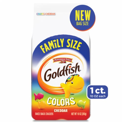 Goldfish Colors Cheddar Cheese Crackers Perspective: front