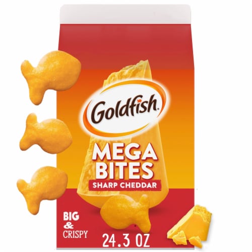 Goldfish® Mega Bites Sharp Cheddar Crackers Perspective: front