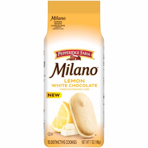 Pepperidge Farm Milano White Chocolate Lemon Flavored Cookies Perspective: front