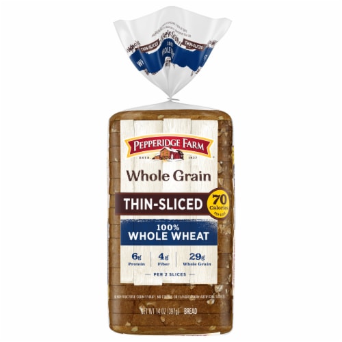 Pepperidge Farm® Whole Grain Thin-Sliced 100% Whole Wheat Bread Perspective: front