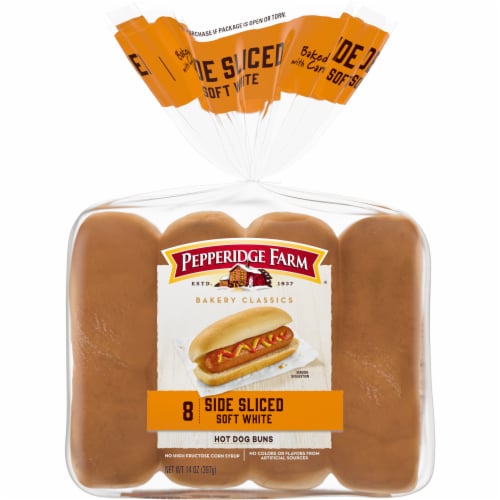 Pepperidge Farm® Side Sliced Soft White Hot Dog Buns Perspective: front