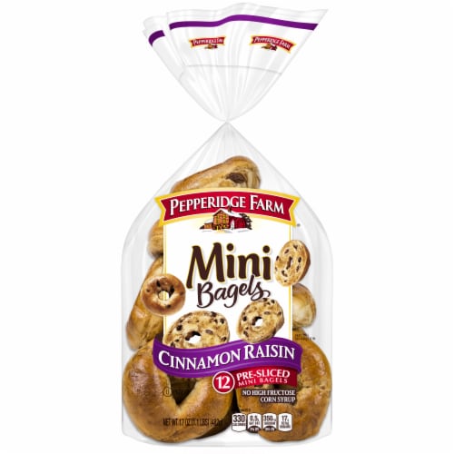 Pepperidge Farm® Mini Cinnamon Raisin Bagels Perspective: front