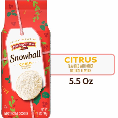 Pepperidge Farm Snowball Citrus Cookies Perspective: front