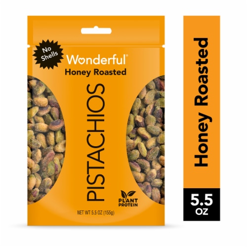 Wonderful Pistachios No Shells Honey Roasted Pistachios Perspective: front