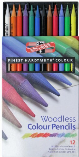 Koh-i-Noor Progresso Woodless Colored Pencil Set - 12 Count Perspective: front