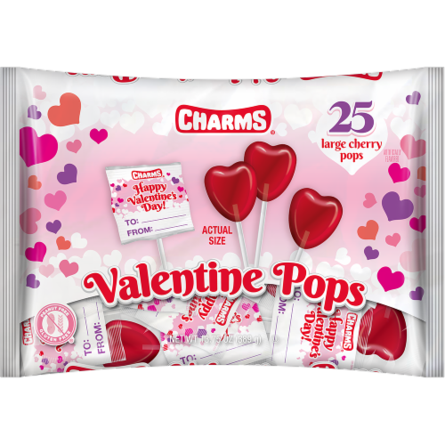 Charms® Valentine Pops Candy Perspective: front