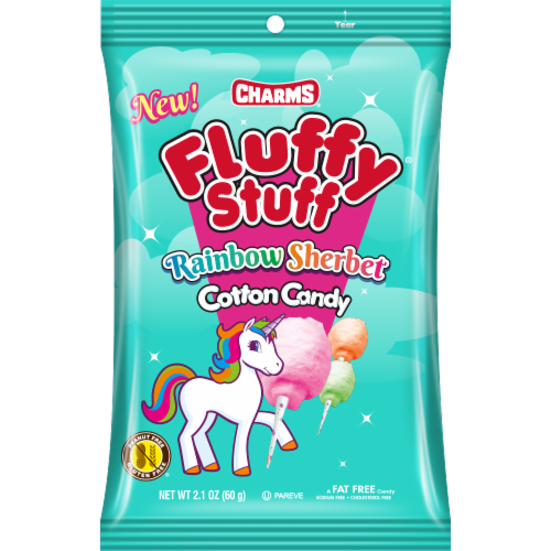 Fluffy Stuff Rainbow Sherbet Valentine Cotton Candy Perspective: front