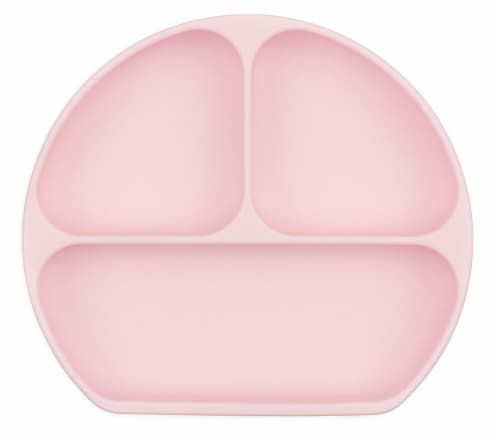 Bumkins Silicone Grip Dish - Pink Perspective: front