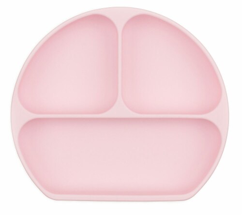 Bumkins Silicone Grip Dish - Pink Perspective: front