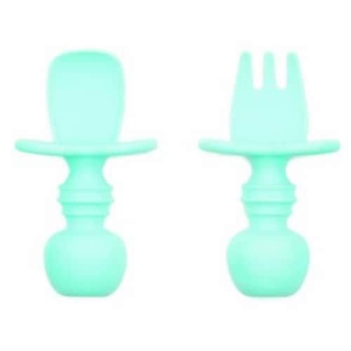 Bumkins® Silicone Chewtensils in Blue Perspective: front