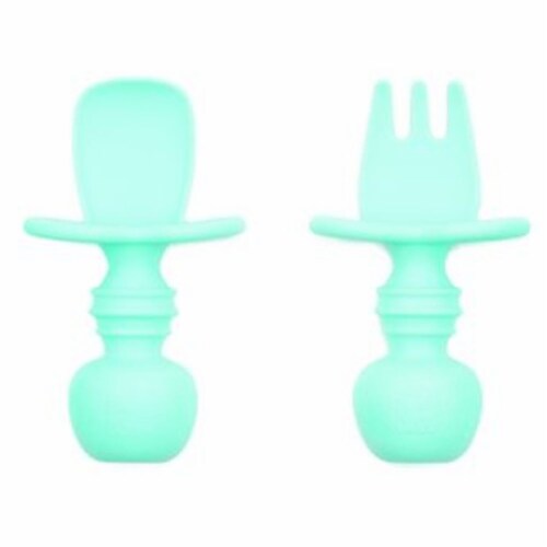 Bumkins Chewtensils Stage 1 Utensils - Blue Perspective: front