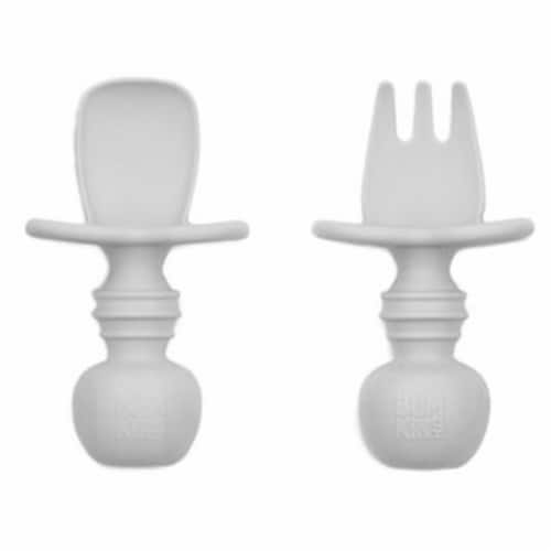 Bumkins Chewtensils Stage 1 Utensils - White Perspective: front