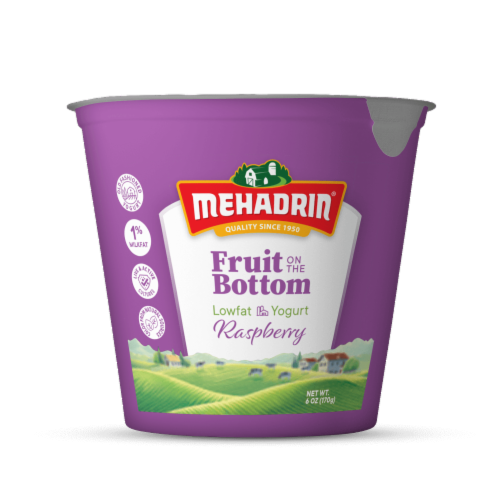 Mehadrin® Fruit On The Bottom Raspberry Lowfat Yogurt Cup Perspective: front